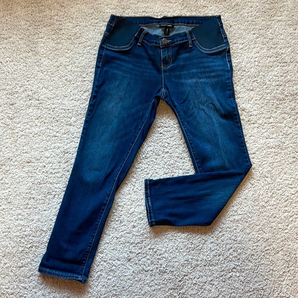Dark Wash Indigo Blue Skinny Maternity Jeans - Picture 1 of 9